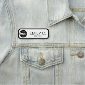 Moderne zwarte typografie Zwarte rand Naamplaatje (In situ)