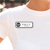 Moderne zwarte typografie Zwarte rand Naamplaatje