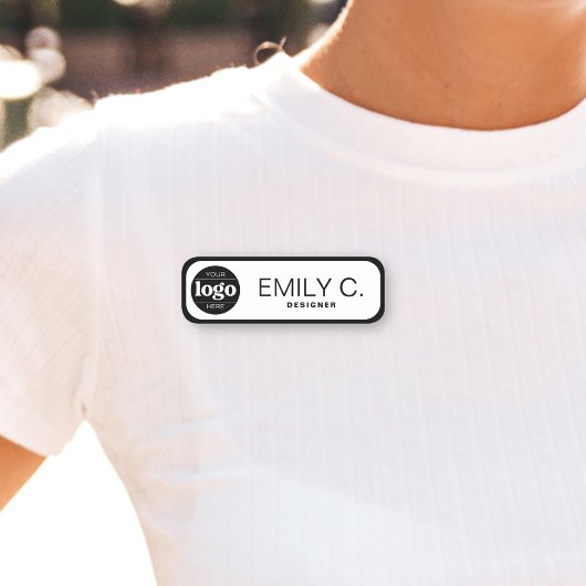 Moderne zwarte typografie Zwarte rand Naamplaatje