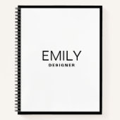 Moderne zwarte typografie | Zwarte rand Notitieboek (Voorkant)