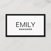 Moderne zwarte typografie | Zwarte rand Visitekaartje (Voorkant)