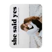 Moderne Zwarte Typography Foto Save the Date Magneet (Verticaal)