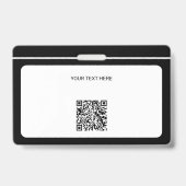 Moderne zwarte van identiteitskaart minimalistisch badge (Achterkant)