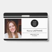 Moderne zwarte van identiteitskaart minimalistisch badge (Voorzijde)