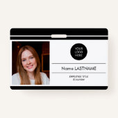 Moderne zwarte van identiteitskaart minimalistisch badge (Voorkant)