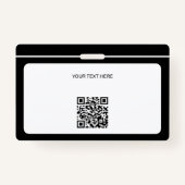 Moderne zwarte van identiteitskaart minimalistisch badge (Achterkant)