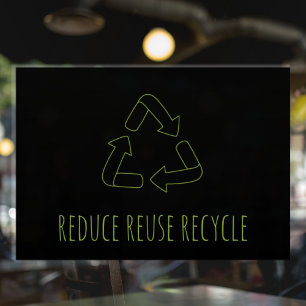 Moderne Zwarte Verminderen Hergebruiken Recyclen E Raamsticker