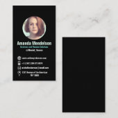 Moderne zwarte verticale sociale pictogrammen en f visitekaartje (Voorkant / Achterkant)