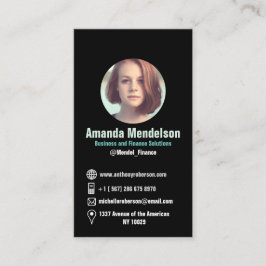 Moderne zwarte verticale sociale pictogrammen en f visitekaartje