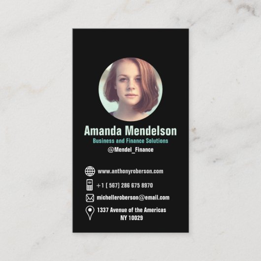 Moderne zwarte verticale sociale pictogrammen en f visitekaartje (Voorkant)