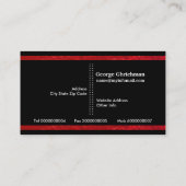 Moderne, zwarte verticale strepen-engineer visitekaartje (Achterkant)