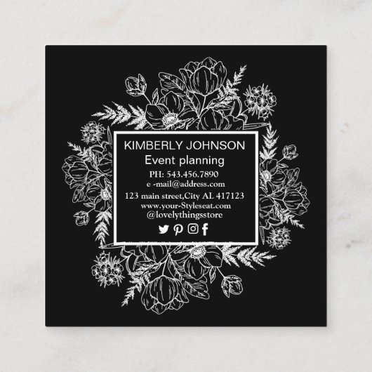 Moderne zwarte Visitekaartje (Achterkant)