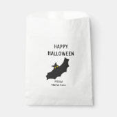 moderne zwarte vleermuts halloween bedankzakje (Voorkant)