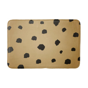 Moderne Zwarte Vlek Goudkleurige Guldenroede Beige Badmat