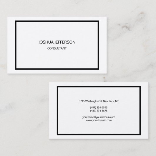 Moderne zwarte vlek, tweeslachtig visitekaartje (Voorkant / Achterkant)