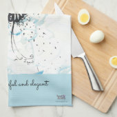 Moderne zwarte vlinder theedoek (Quarter Fold)