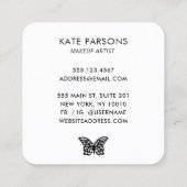 Moderne zwarte vlinder vierkante visitekaartje (Achterkant)