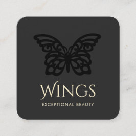Moderne zwarte vlinder vierkante visitekaartje