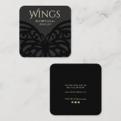 Moderne zwarte vlinderstaafvertoning vierkante visitekaartje (Voorkant / Achterkant)