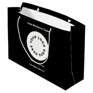 Moderne Zwarte Voeg Je Logo Toe Groot Cadeauzakje