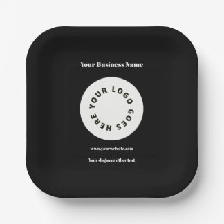 Moderne Zwarte Voeg Je Logo Toe Papieren Bordje