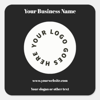 Moderne Zwarte Voeg Je Logo Toe Vierkante Sticker