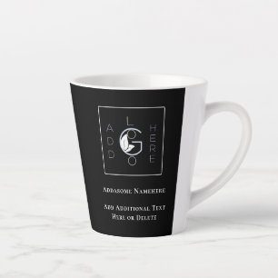 Moderne Zwarte Voeg Uw Logo Toe Zakelijke Marketin Latte Mok