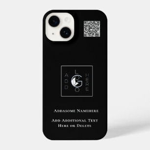 Moderne zwarte Voeg uw zakelijke Logo toe iPhone 14 Hoesje