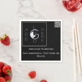 Moderne zwarte Voeg uw zakelijke Logo toe Servet (Insitu)