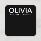Moderne zwarte vont vierkant verouderingsscherm vierkante visitekaartje (Voorkant)