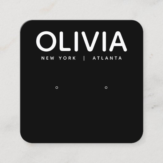Moderne zwarte vont vierkant verouderingsscherm vierkante visitekaartje (Voorkant)
