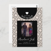 Moderne zwarte vormen Patroon Opslaan Briefkaart d (Voorkant / Achterkant)