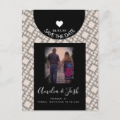 Moderne zwarte vormen Patroon Opslaan Briefkaart d (Voorkant)