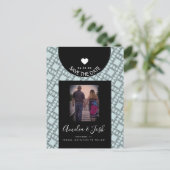 Moderne zwarte vormen Patroon Opslaan Briefkaart d (Staand voorkant)