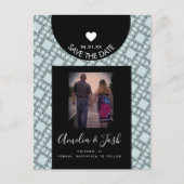 Moderne zwarte vormen Patroon Opslaan Briefkaart d (Voorkant)