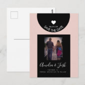 Moderne zwarte vormen sparen het Briefkaart van de (Voorkant / Achterkant)