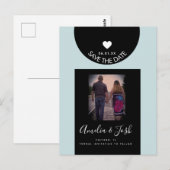 Moderne zwarte vormen sparen het Briefkaart van de (Voorkant / Achterkant)