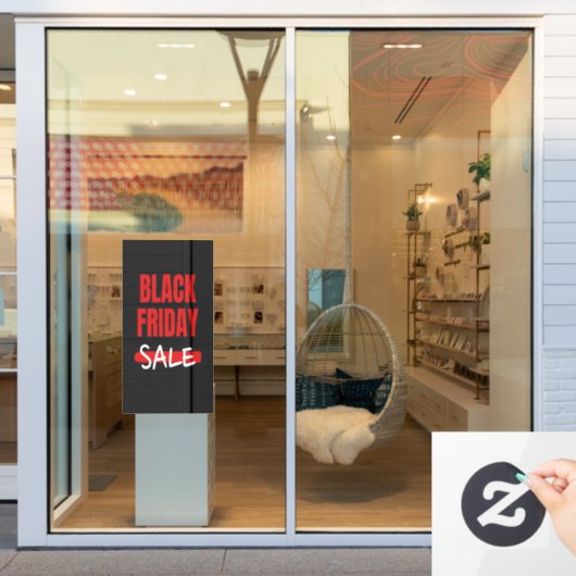 Moderne zwarte vrijdag verkoop Typografie Winkelbo Raamsticker (Winkelraam)