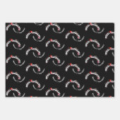 Moderne zwarte vrolijke kerstgraffiti inpakpapier vel (Voorkant 2)