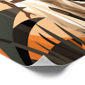 Moderne zwarte vrouw gezichtsloze muur art decor poster (Hoek)