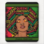 Moderne zwarte vrouw Motivatie  naam Muismat (Voorkant)