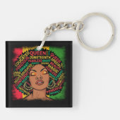 Moderne zwarte vrouw Motivatie Sleutelhanger (Achterkant)