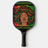 Moderne Zwarte Vrouw Motiverende Aanpasbare Naam Pickleball Paddle (Achterkant)