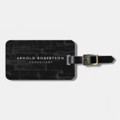 Moderne zwarte wand Professional-minimalistisch Bagagelabel (Voorkant horizontaal)