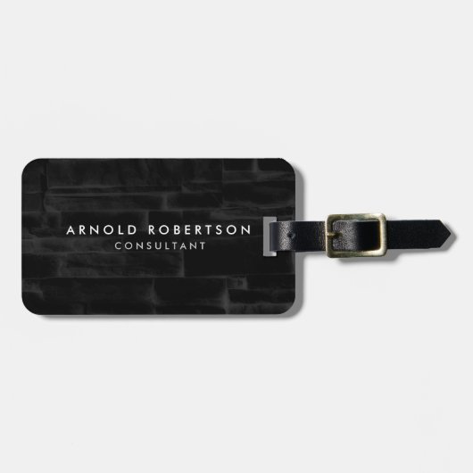 Moderne zwarte wand Professional-minimalistisch Bagagelabel (Voorkant horizontaal)
