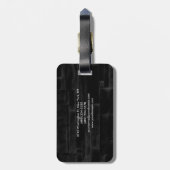 Moderne zwarte wand Professional-minimalistisch Bagagelabel (Achterkant verticaal)