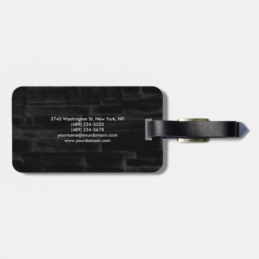 Moderne zwarte wand Professional-minimalistisch Bagagelabel (Achterkant horizontaal)