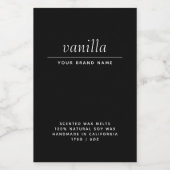 Moderne zwarte was smelt verpakkingslabel voedselcontainer etiket (Enkel label)