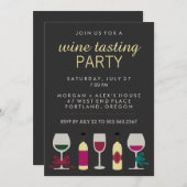 Moderne zwarte waspartij kaart (Voorkant / Achterkant)