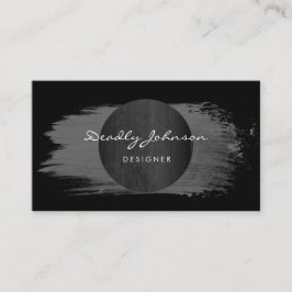 Moderne zwarte Waterverf Abstracte elegant Visitekaartje